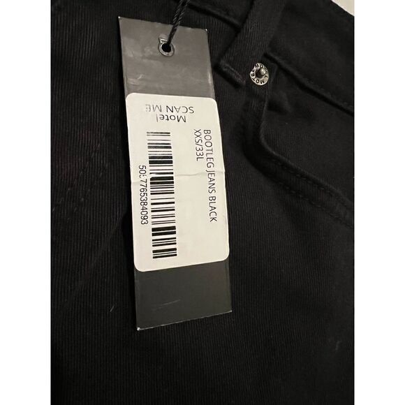 MOTEL DENIM NWT Bootleg Jeans In Black Size XXS - Picture 6 of 6